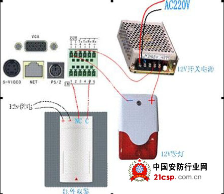 洒店220v门磁开关接线图